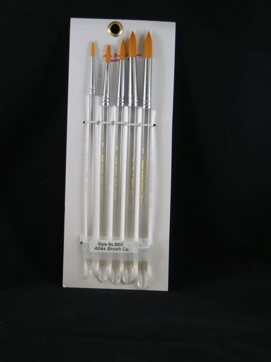 Atlas Brush Company 5-pc Set sable/taklon brushes round