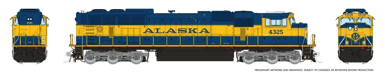 Rapido HO Scale EMD SD70MAC Diesel Locomotive – Alaska Railroad #4318 w/ Flared Radiator (DC/DCC/Sound)