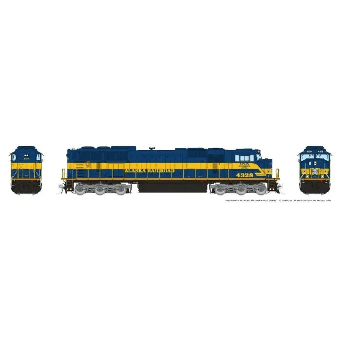 Rapido HO Scale EMD SD70MAC Diesel Locomotive – Alaska Railroad Anniversary Scheme #4328 w/ Flared Radiator (DC/DCC/Sound)