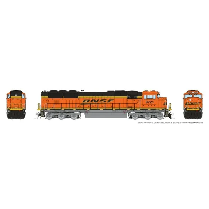 Rapido HO Scale EMD SD70MACe Rebuild Diesel Locomotive – BNSF H3 Swoosh Scheme #9716 (DC/DCC/Sound)