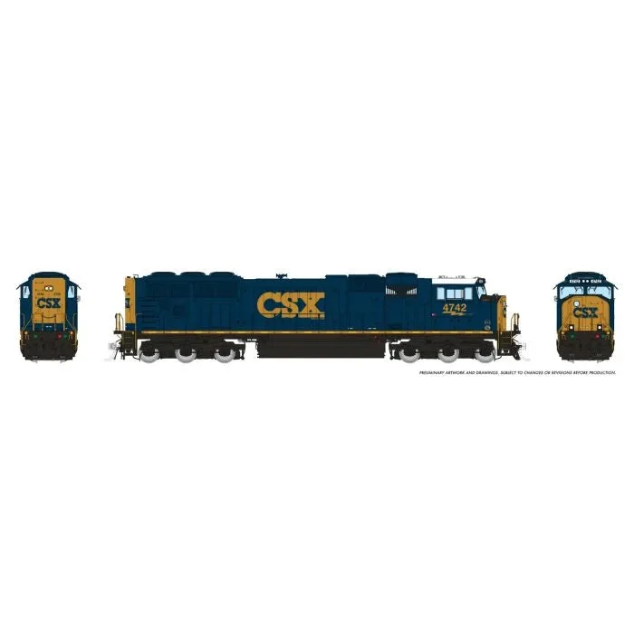 Rapido HO Scale EMD SD70AC Diesel Locomotive – CSX YN3c Rebuild #4706 w/ Flared Radiator (DC/DCC/Sound)