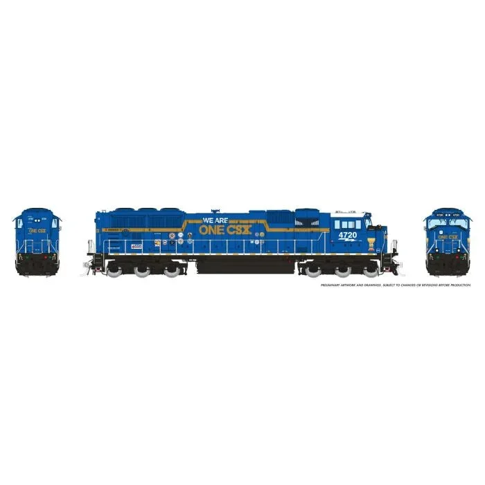 Rapido HO Scale EMD SD70AC Diesel Locomotive – CSX “We Are One” Rebuild #4720 w/ Flared Radiator (DC/DCC/Sound)