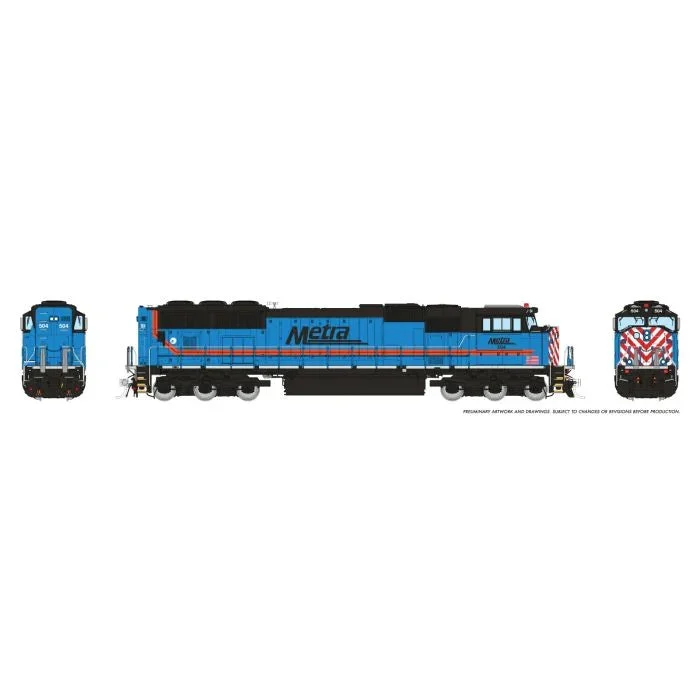 Rapido HO Scale EMD SD70MACH Diesel Locomotive – Metra Light Blue & Black #515 (DC/DCC/Sound)