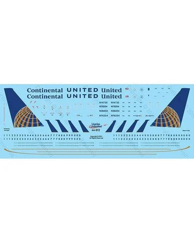 1/144 Fundekals CONTINENTAL/UNITED 737NGs