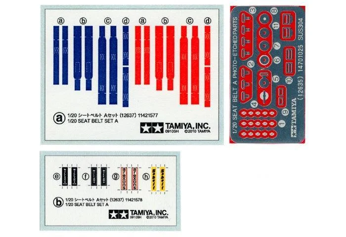 1/20 Tamiya Seat Belt Set A 12637