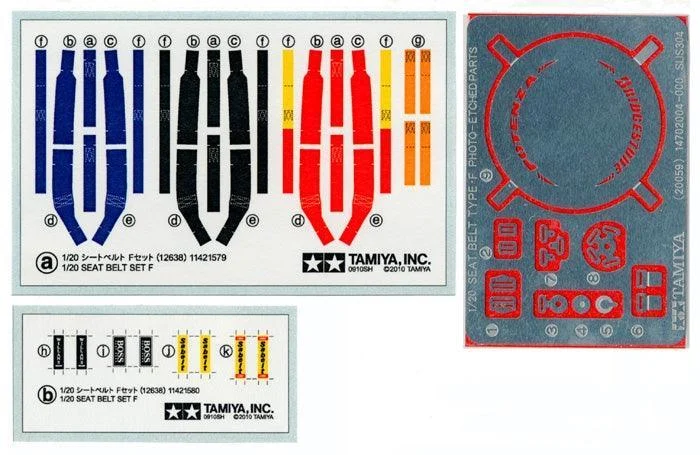 1/20 Tamiya Seat Belt Set F 12638