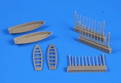 1/200 CMK 6 m Cutter (2pcs) with paddles for Bismark / Trumpeter kit 1/200 Resin