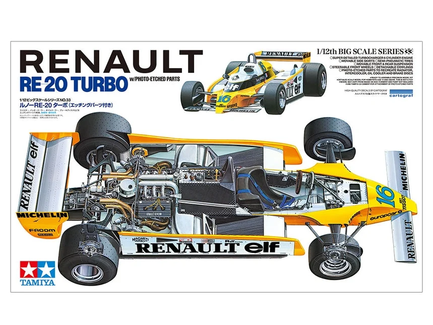 Tamiya 1/12 Renault Re-20 Turbo W/Pe Parts - 12033