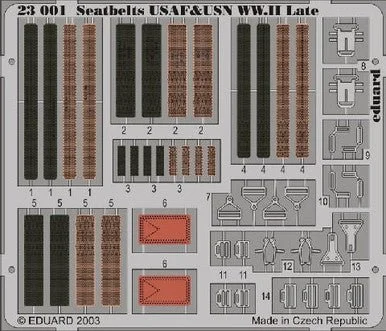 1/24 Eduard Seatbelts USAF & USN WWII Late (Pre-Painted)