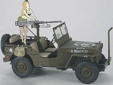 1/24 Hasegawa 1/4 Ton 4x4 Jeep w/50Cal + Figure 52283
