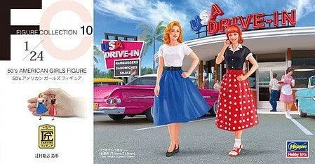 1/24 Hasegawa 1950's American Girls Figures (2pc) 29110
