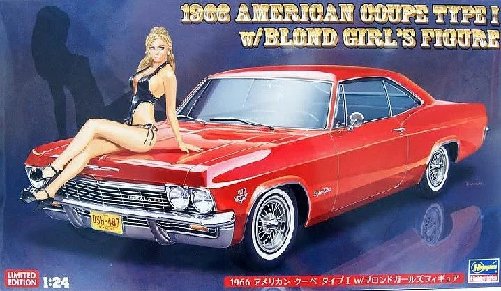 1/24 Hasegawa 1966 Chevy Impala Super Sport Car w/Girl Figure 52202