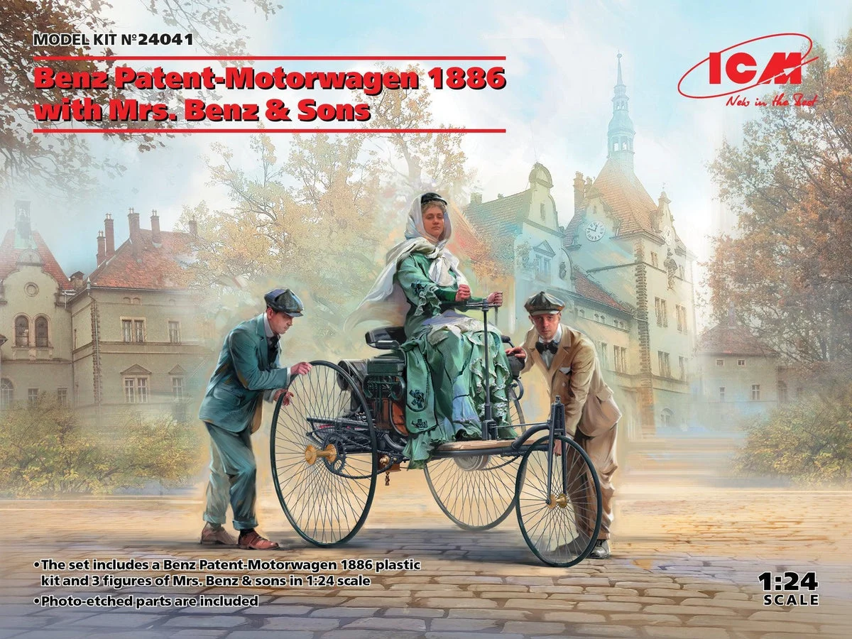 1/24 ICM 1886 Benz Patent-Motorwagen with Mrs. Benz & Sons 24041