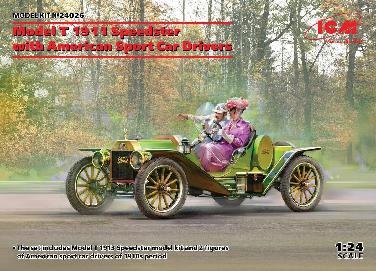 1/24 ICM Model T 1913 Speedster with American Sport Car Drivers 24026