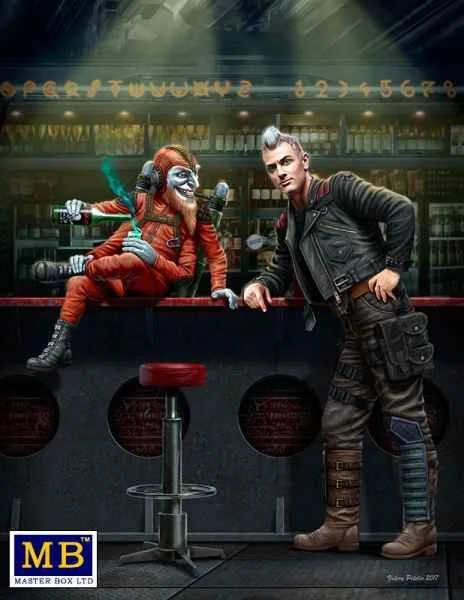 1/24 Master Box - Galactic Sheriff Leaning on Bar & Four-Armed Joker 24034