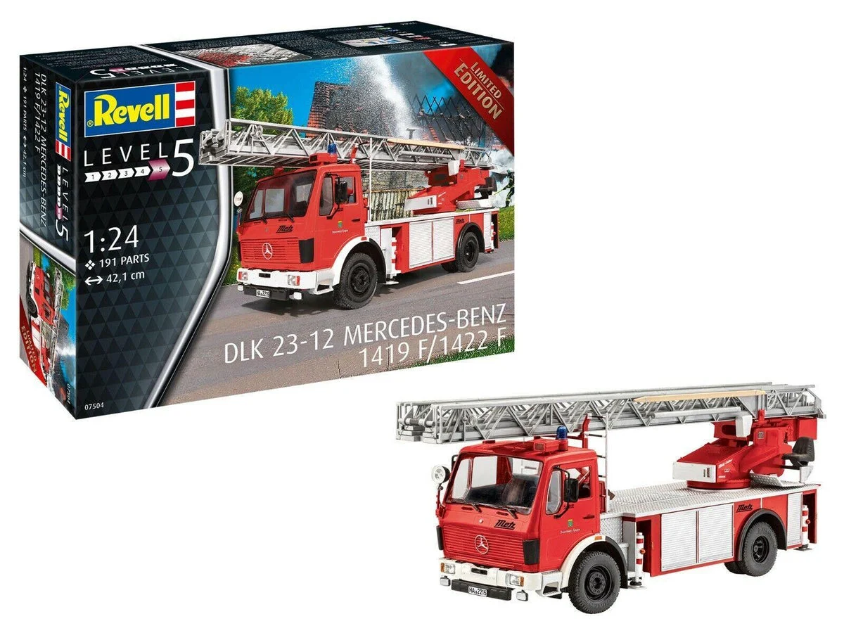 1/24 Revell Germany Mercedes 1419/1422 DLK 23-12 Fire Truck 7504