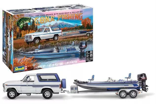 1/24 Revell-Monogram '80 Ford Bronco w/Bass Boat & Trailer 7242