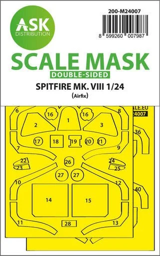 1/24 Spitfire Mk.VIII double-sided express fit masks for Airfix