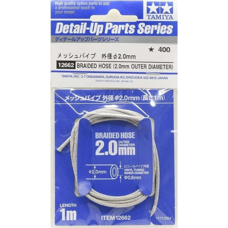 1/24 Tamiya Braided Hose - Outer Diameter 2.0mm 12662