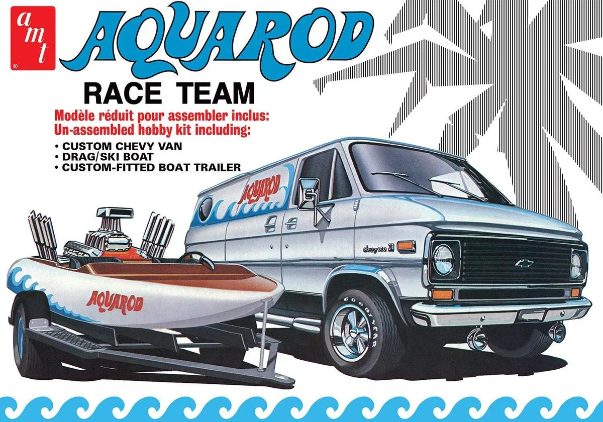 1/25 AMT Aqua Rod Race Team 1975 Chevy Van, Race Boat & Trailer 1338