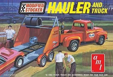 1/25 AMT Gulf 1953 Ford Truck w/Modified Stocker Hauler 1310