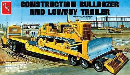 1/25 AMT Lowboy Trailer & Bulldozer 1218