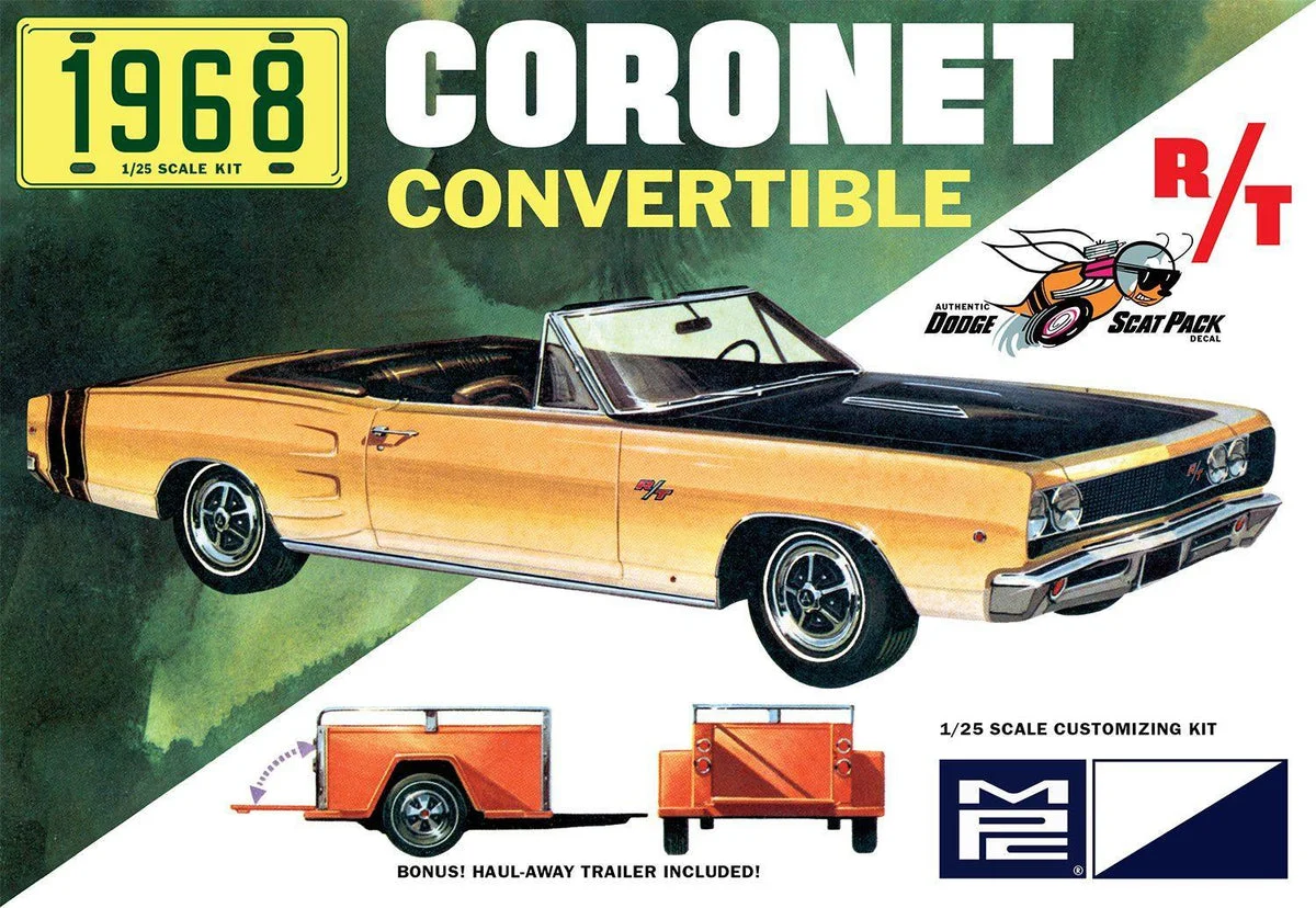 1/25 MPC 1968 Dodge Coronet Convertible w/Trailer 978