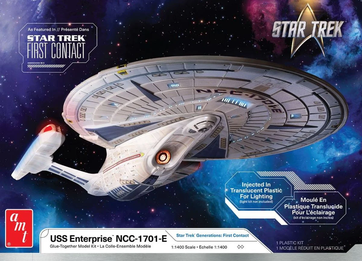 AMT 1:140 U.S.S. Enterprise NCC-1701-E (Translucent) Skill 2 Plastic Model Kit - AMT1405