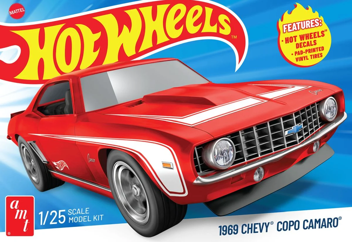AMT 1:25 1969 Chevy Camaro COPO Hot Wheels Skill 2 Plastic Model Kit - AMT1497