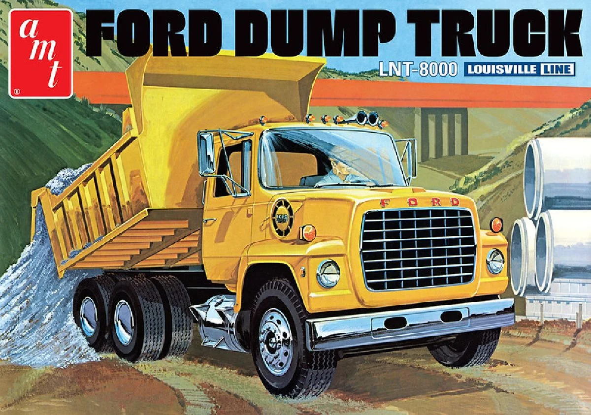 AMT 1:25 Ford LNT-8000 Louisville Dump Truck Skill 3 Plastic Model Kit - AMT1526