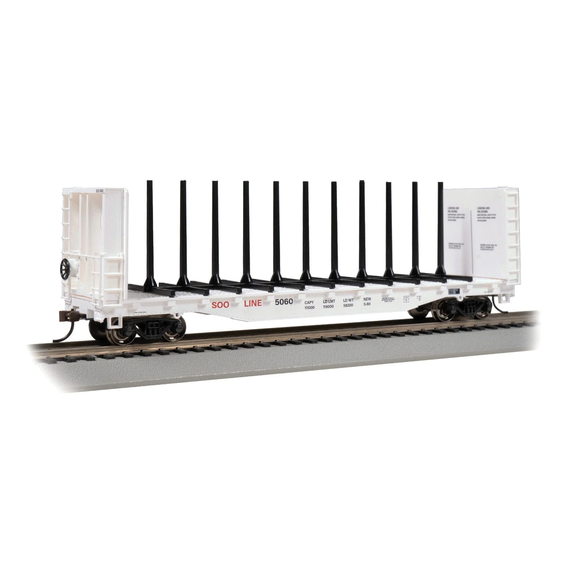 Bachmann HO Scale 52' Center-Beam Flatcar Soo - BAC12906