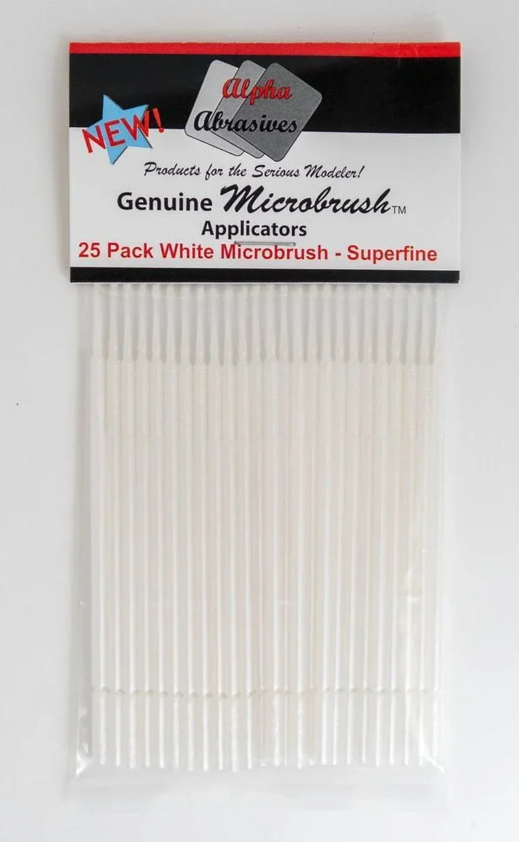 #1303 Micro Brushes Super Fine 25pak White - Alpha Abrasives