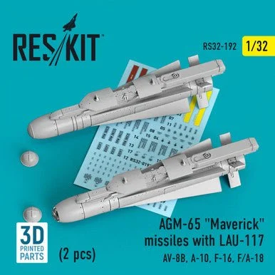 1/32 AGM-65 "Maverick" missiles with LAU-117 (2 pcs) (3D Printed)