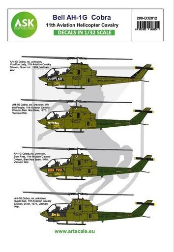 1/32 Art Scale Bell AH-1G Cobra 11th Aviation Helicopter Cavalry