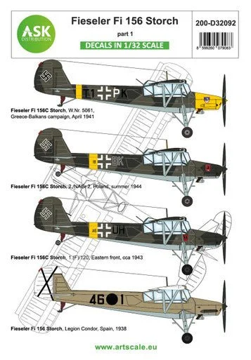 1/32 Artscale Fieseler Fi 156C Storch part 1 - Legion Condor, over Balkan and East Front