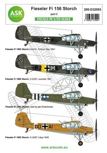 1/32 Artscale Fieseler Fi 156C Storch part 2 - gen. Eisenhover and Lybia, East Front