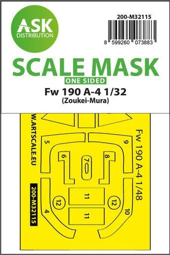 1/32 Artscale Fw 190A-4 one-sided express fit mask for Zoukei-Mura