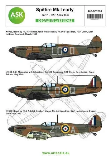 1/32 Artscale Spitfire Mk.Ia part 1 - "The Few", 1940 RAF Aces