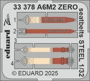 1/32 Eduard A6M2 Zero seatbelts STEEL Zoom set