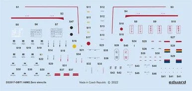 1/32 Eduard Decal A6M2 stencils for Tamiya