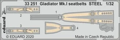 1/32 Eduard Gladiator Mk.I seatbelts Steel for ICM
