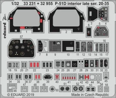 1/32 Eduard P-51D Interior Late Ser 20-35 for Tamiya (Pre-Painted)