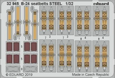 1/32 Eduard Seatbelts B-24 Steel for Hobby Boss (Pre-Painted)