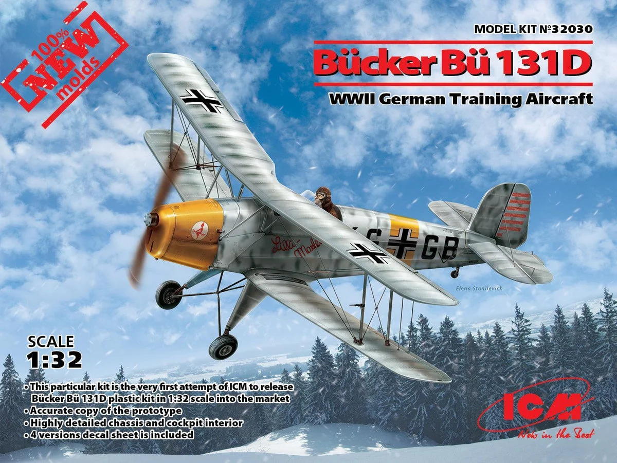 1/32 ICM Bücker Bü 131D - WWII German Training Aircraft 32030