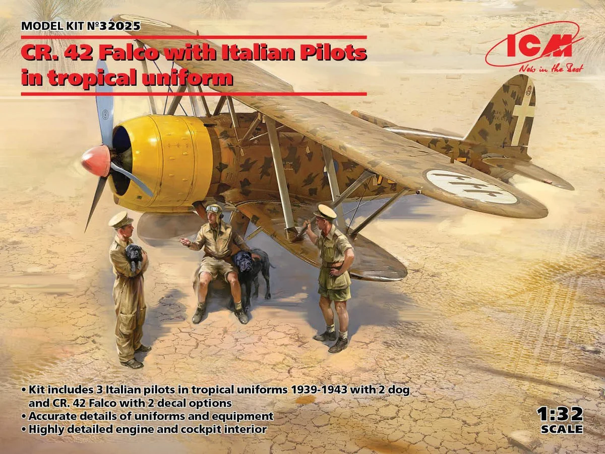 1/32 ICM CR. 42 Falco with Italian Pilots in Tropical Uniform 32025