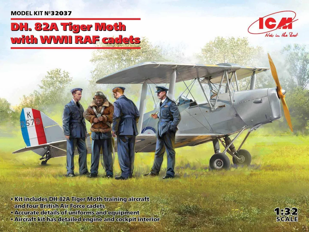 1/32 ICM DH. 82A Tiger Moth with WWII RAF Cadets 32037