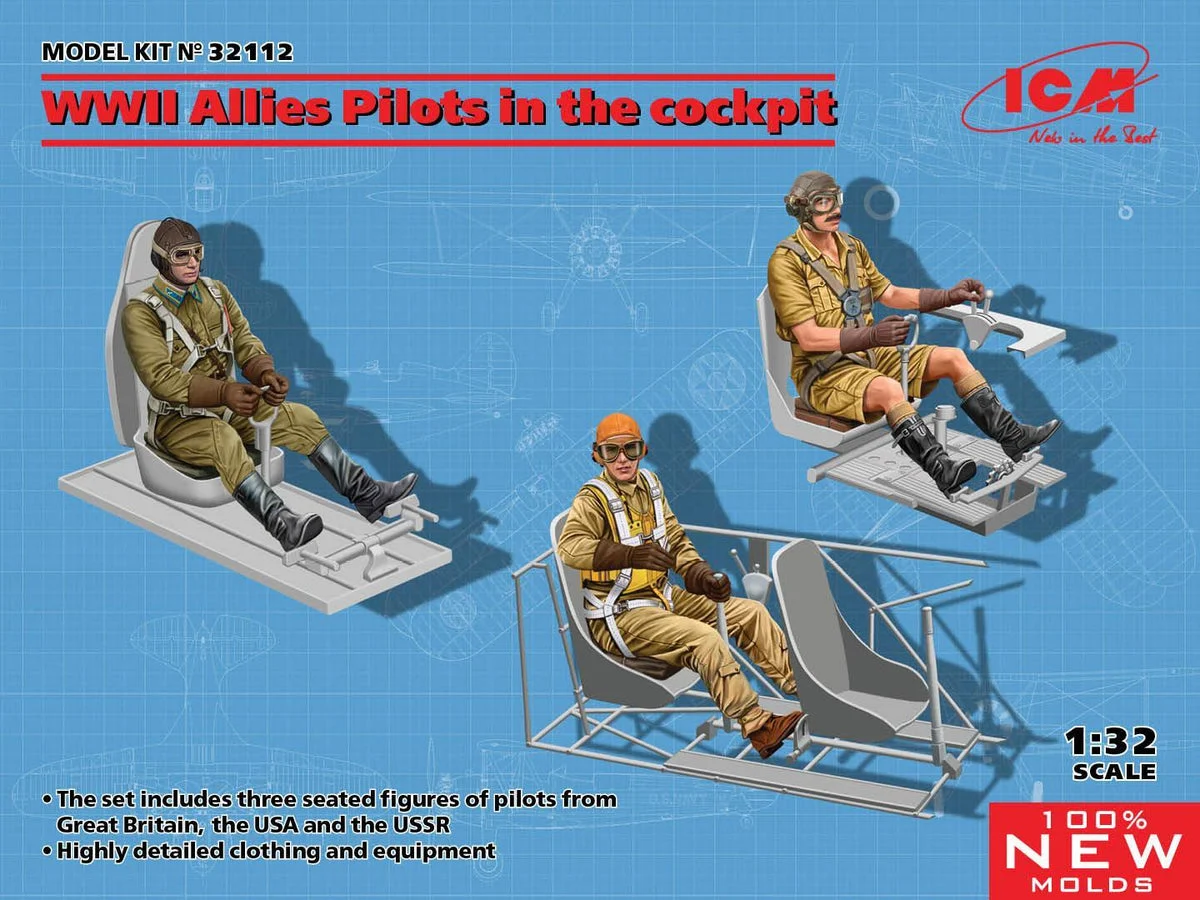 1/32 ICM WWII Allies Pilots in the Cockpit 32112