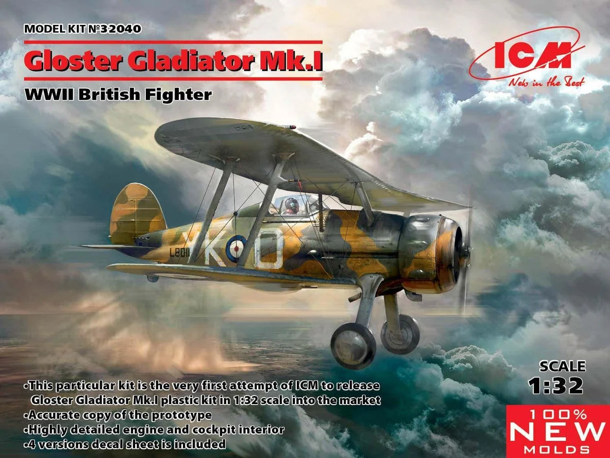 1/32 ICM WWII British Fighter - Gloster Gladiator Mk.I 32040