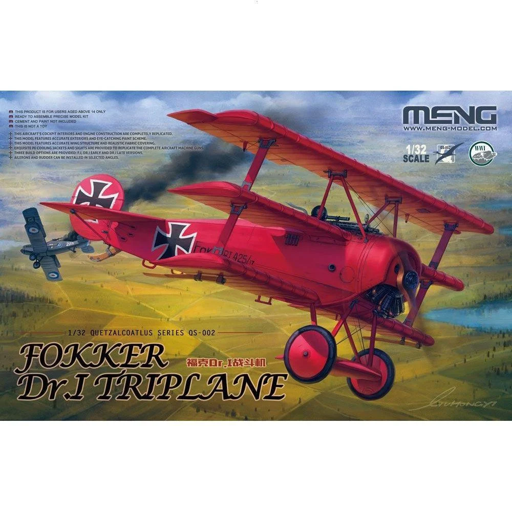 1/32 Meng Fokker Dr.I "Red Baron" Triplane QS002 - Meng Models