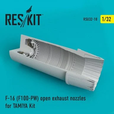 1/32 Reskit F-16 (F100-PW) open exhaust nozzles for TAMIYA Kit (1/32)